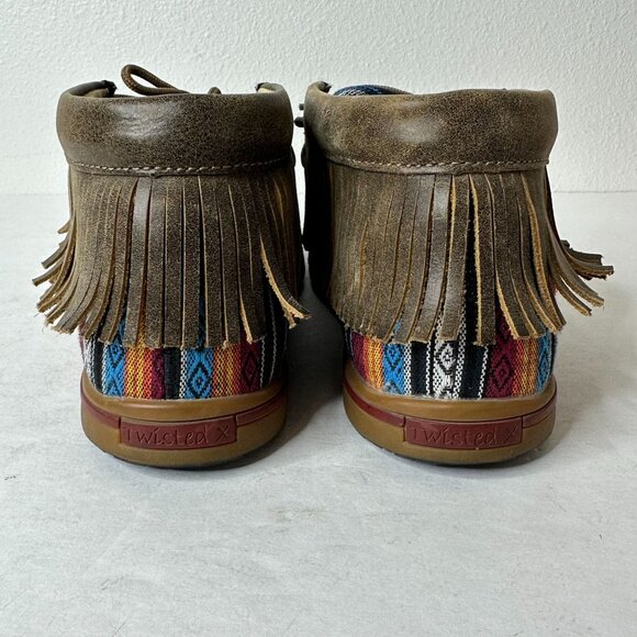 Twisted X Women's Serape Fringe Moccasins Size 6.5M Multicolor Southwestern Boho - Picture 5 of 9